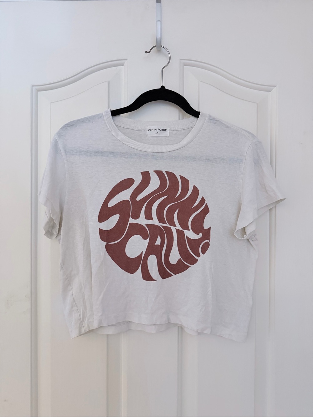 Denim Forum The Kate Graphic Crop Tee Size Medium